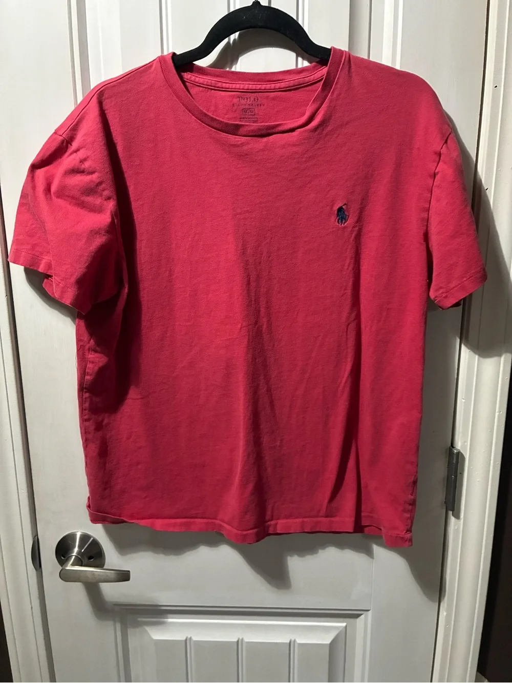 Polo by Ralph Lauren Men's Crewneck Tee in Coral Red with Navy Pony